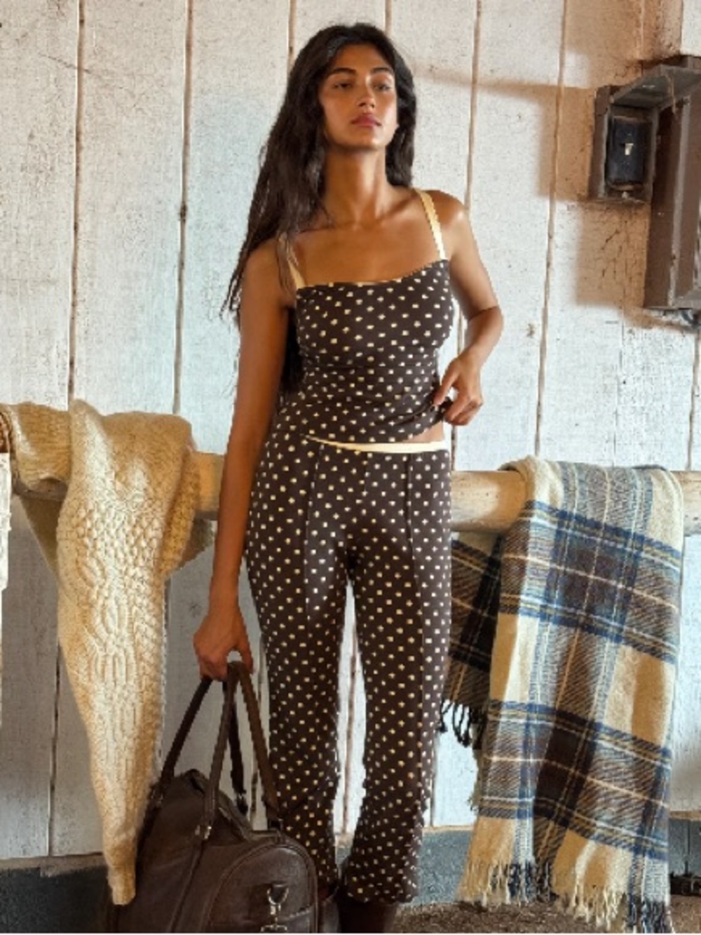 Rat Boi Espresso Dot Matching Tank and Capri Set
